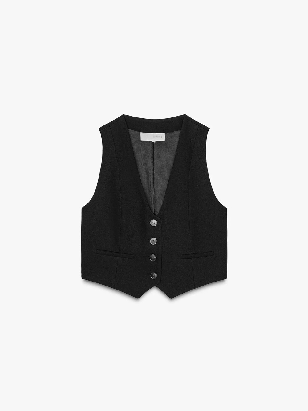 Zara Black Tailored Button-Front Women's Vest